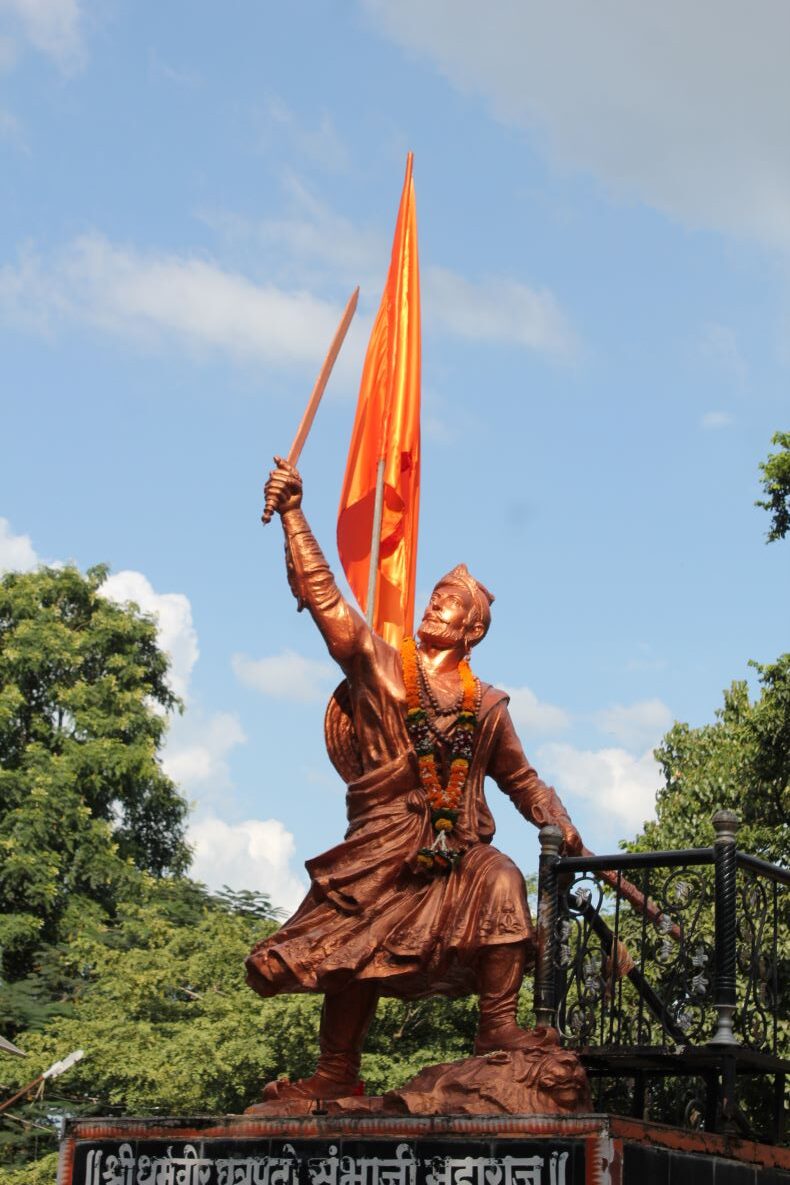 A life-size statue of Sambhaji Maharaj