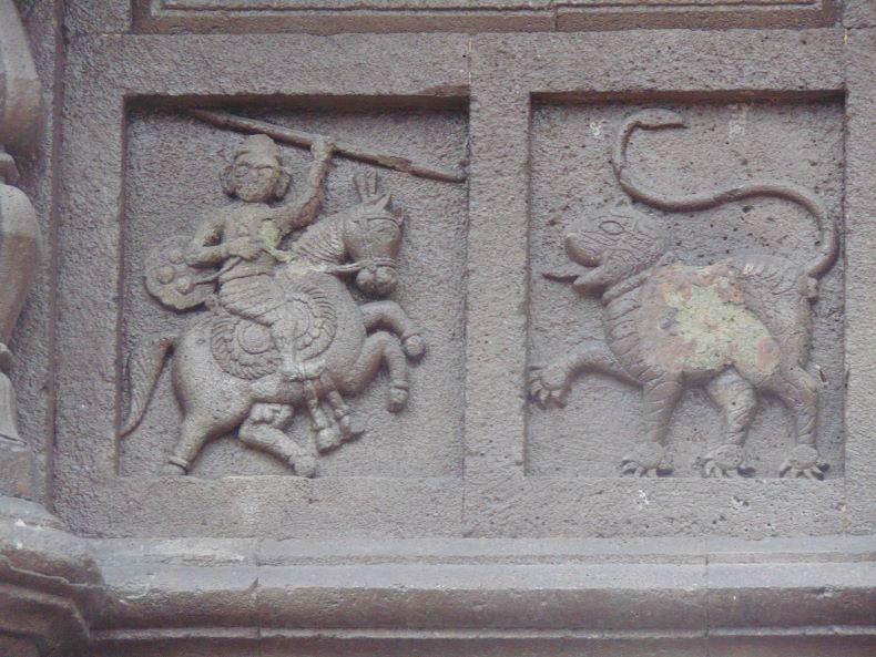 A tiger and a horse-riding warrior