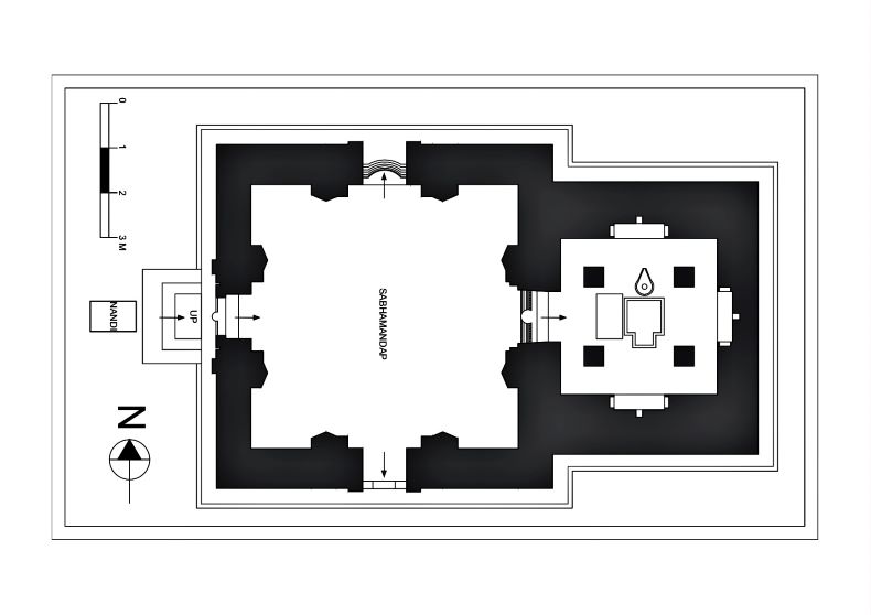 A ground plan of the Mārutī Temple