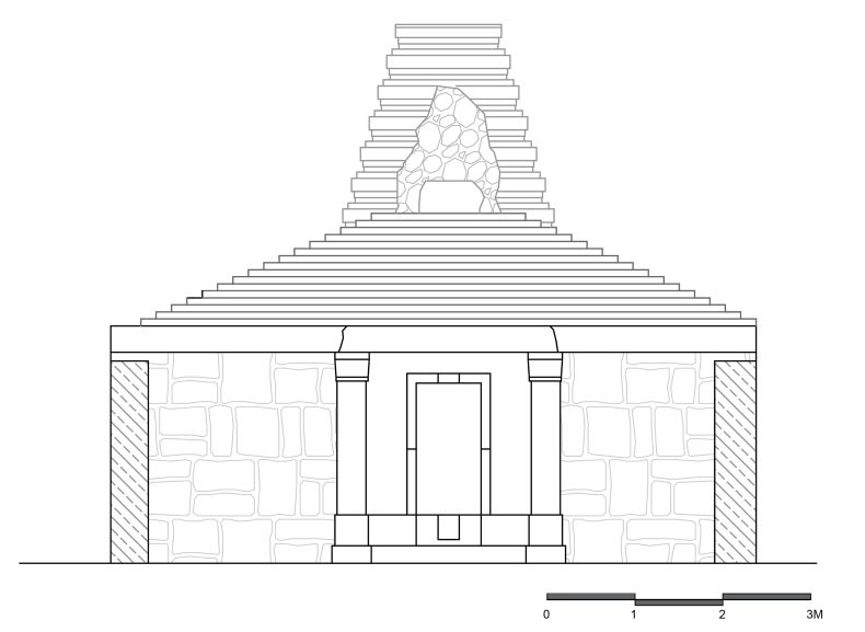 An elevation of the temple (frontal).