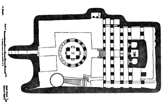 A ground plan of the Rock-cut temple.