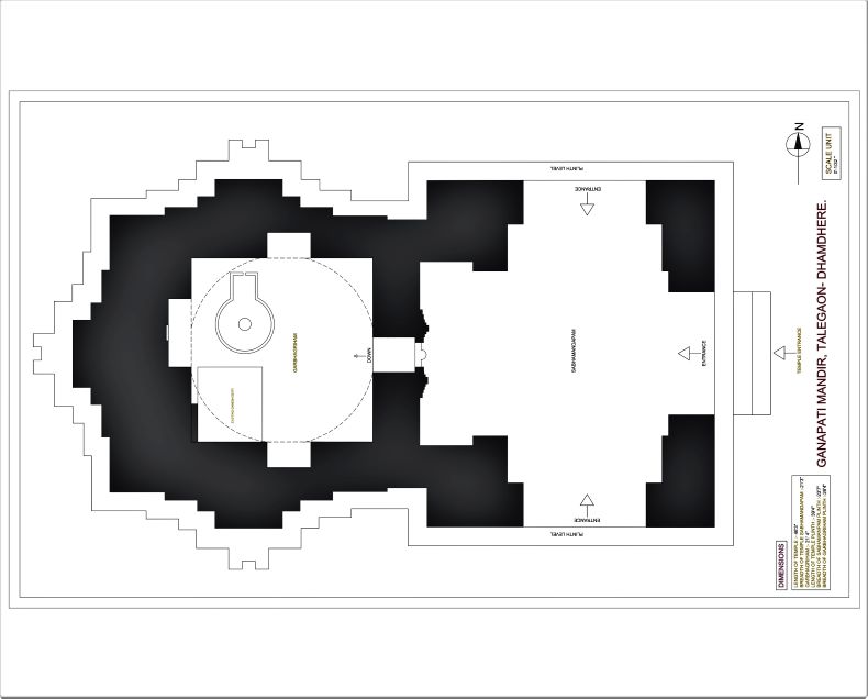 A ground plan of the Gaṇapatī temple.