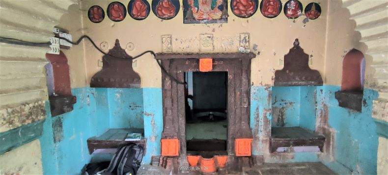 The ornate door of the garbhagṛiha