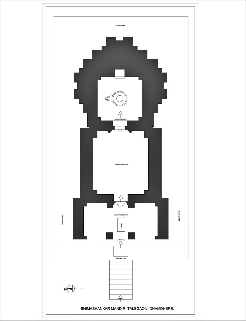 The ground plan of the Bhīmāśaṅkara temple.