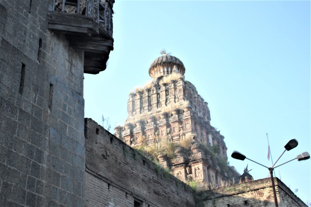 The śikhara of the temple.