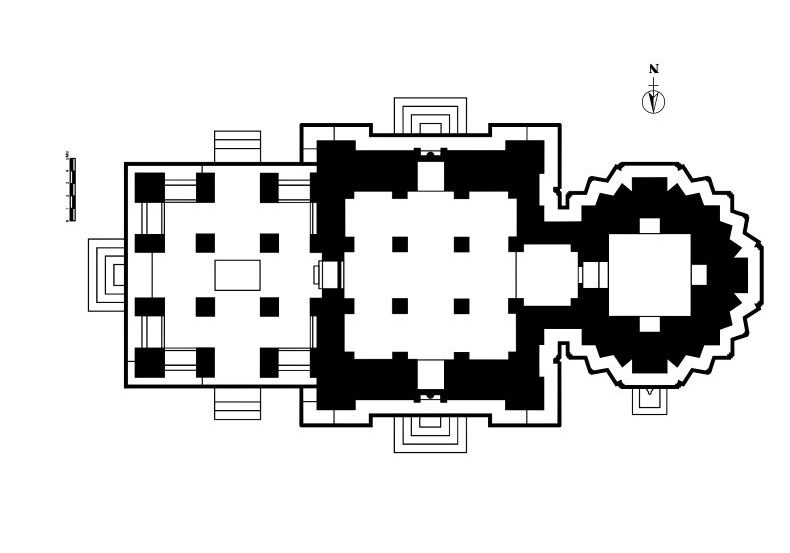 A ground plan of the temple