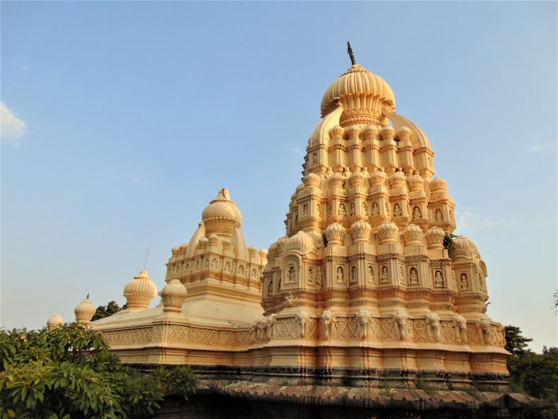 The śikhara of the temple