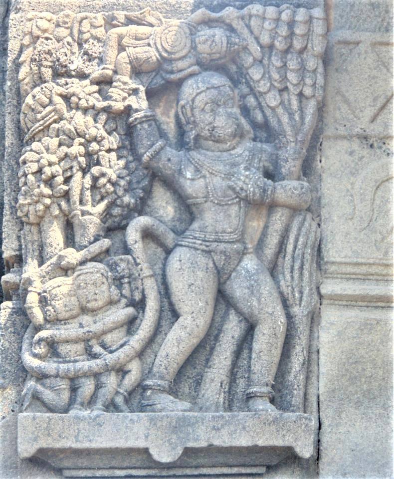 Combat between Hanumāna and the Rākṣasas (demons) of Lanka.