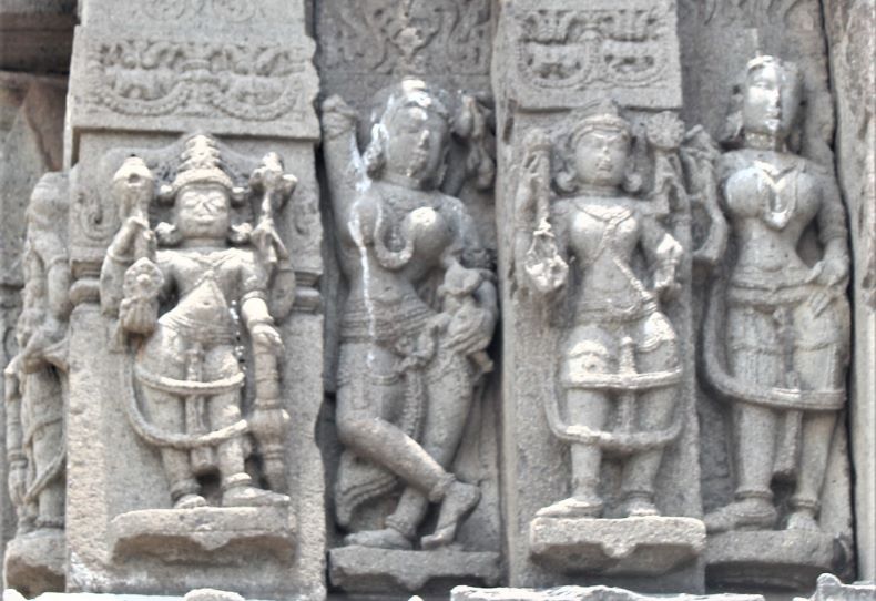 Sculptures of Padmagandhā (?),Trivikrama, Putravallabhā and Madhūsudana (From right to left respectively)