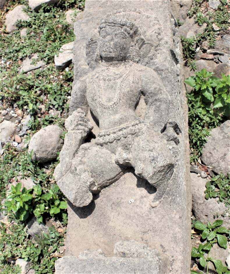 A lying sculpture of Bhairava.